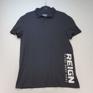 Barbell Apparel Polo Shirt Mens Large Black Reign Total Body Fuel Performance
